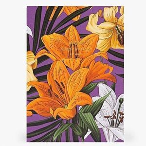 💜NWOT Wouf "Simply Awesome" Orange & Purple Floral Hawaiian Paperback Notebook